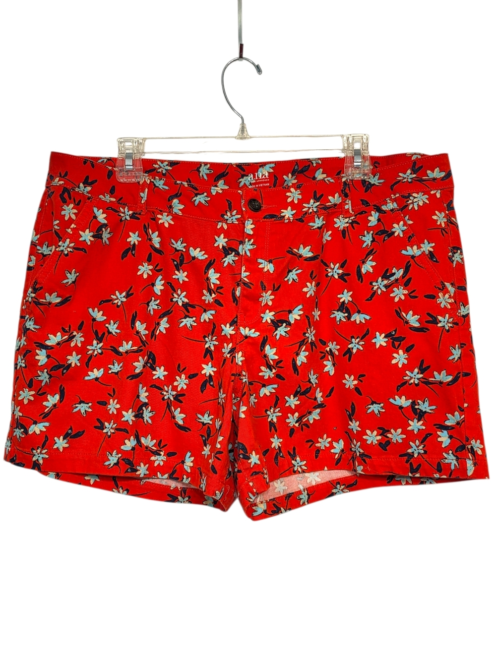 a.n.a. Twill Floral Shorts – Women’s 18 – Red/Navy/Teal/Tan